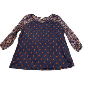 Anthropologie akemi + kin 3/4 sleeve printed blouse